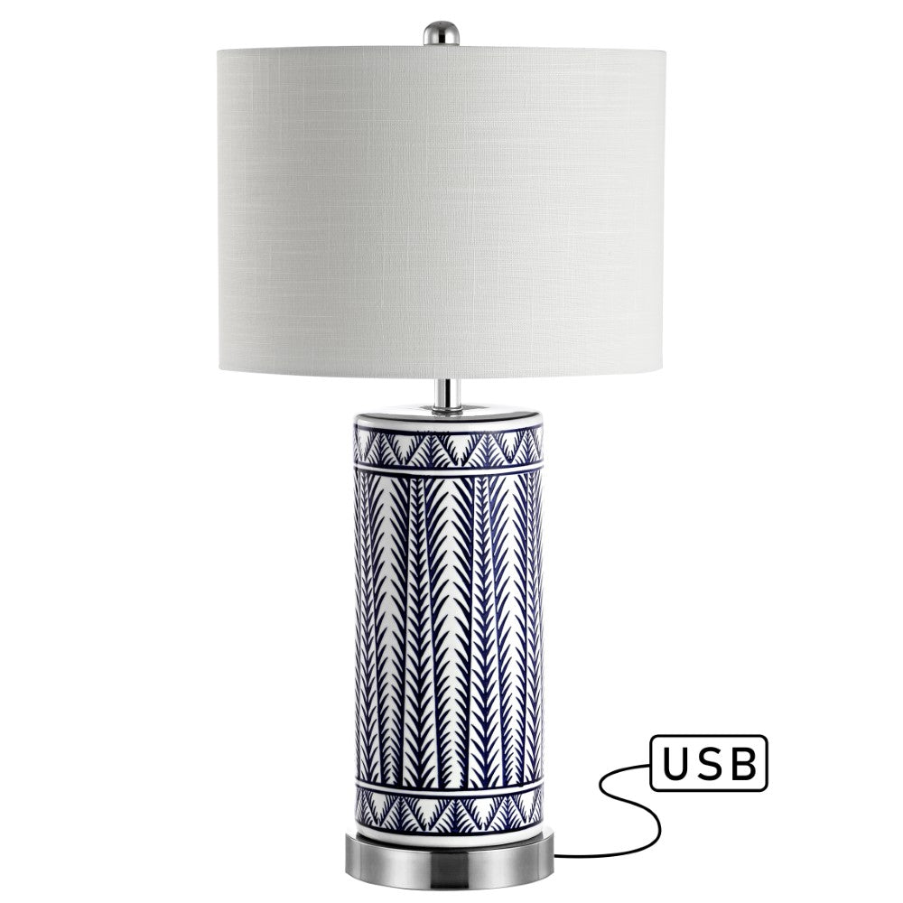 Beseck 27" Ceramic/Iron Contemporary USB Charging LED Table Lamp Set 2