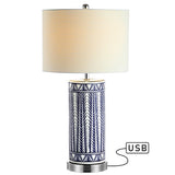 Beseck 27" Ceramic/Iron Contemporary USB Charging LED Table Lamp Set 2