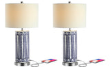 Beseck 27" Ceramic/Iron Contemporary USB Charging LED Table Lamp Set 2