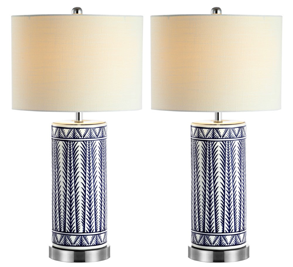 Beseck 27" Ceramic/Iron Contemporary USB Charging LED Table Lamp Set 2