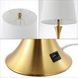Possini 22.75" Modern Glam Iron Hourglass LED Table Lamp with USB Charging Port Set 2