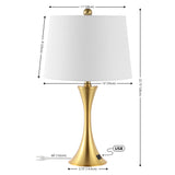 Possini 22.75" Modern Glam Iron Hourglass LED Table Lamp with USB Charging Port Set 2