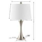 Possini 22.75" Modern Glam Iron Hourglass LED Table Lamp with USB Charging Port Set 2