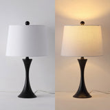 Possini 22.75" Modern Glam Iron Hourglass LED Table Lamp with USB Charging Port Set 2