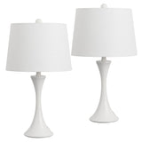 Possini 22.75" Modern Glam Iron Hourglass LED Table Lamp with USB Charging Port Set 2