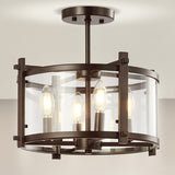 Runyon 15" Iron/Glass Modern Drum LED Flush Mount
