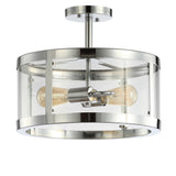 Maurier 2-Light 15" Iron/Glass Modern LED Flush Mount