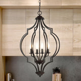 Wharton 4-Light 19" Iron Adjustable Ogee Lantern LED Pendant