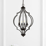 Wharton 4-Light 19" Iron Adjustable Ogee Lantern LED Pendant
