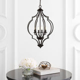 Wharton 4-Light 19" Iron Adjustable Ogee Lantern LED Pendant