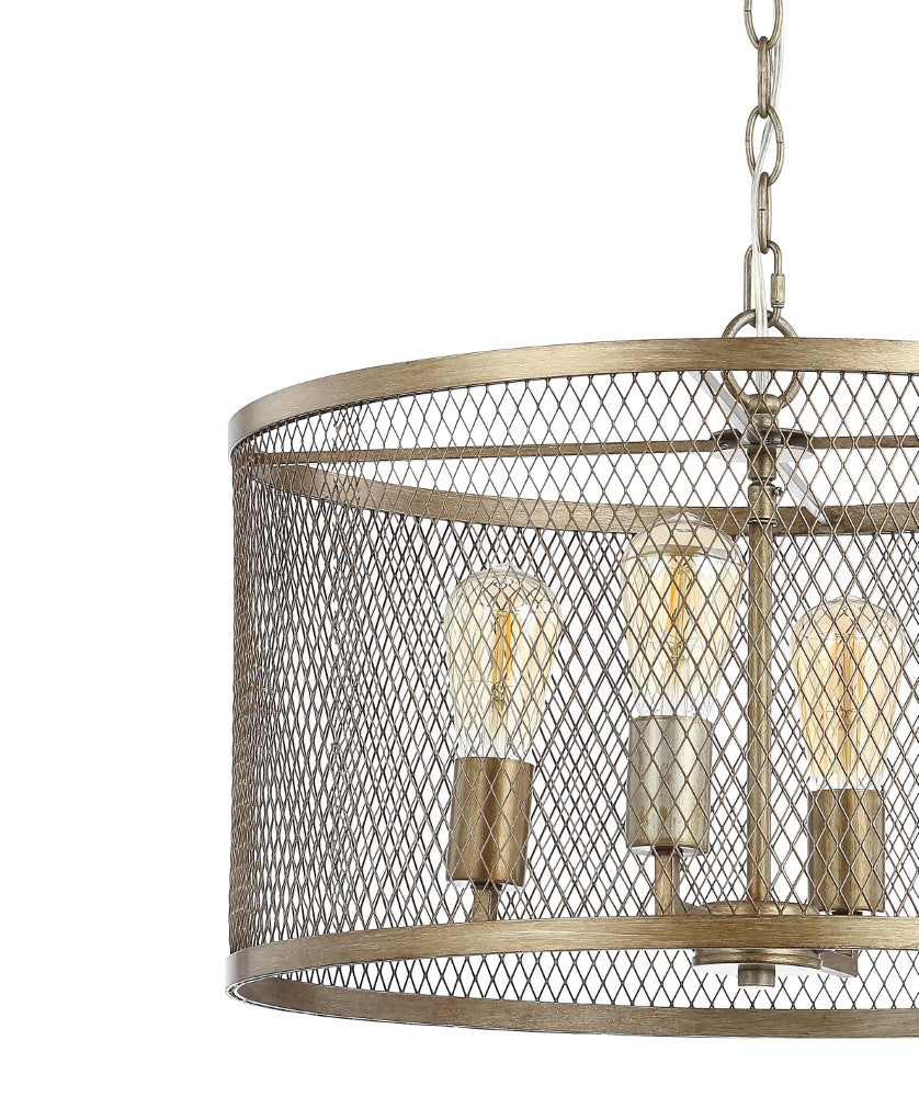 Albee 4-Light 20" Iron Adjustable Industrial Mesh LED Pendant