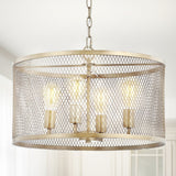 Albee 4-Light 20" Iron Adjustable Industrial Mesh LED Pendant