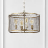Albee 4-Light 20" Iron Adjustable Industrial Mesh LED Pendant