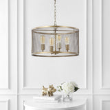Albee 4-Light 20" Iron Adjustable Industrial Mesh LED Pendant