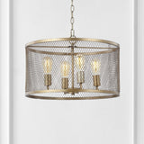 Albee 4-Light 20" Iron Adjustable Industrial Mesh LED Pendant