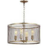 Albee 4-Light 20" Iron Adjustable Industrial Mesh LED Pendant