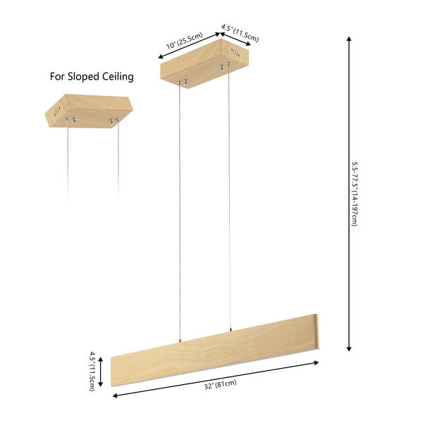 Dimension Image Light Brown Wood Finish / 32