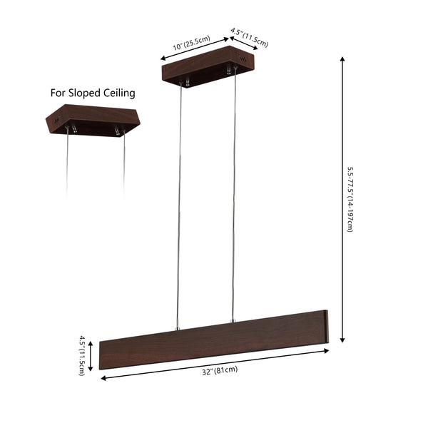 Dimension Image Dark Brown Wood Finish / 32