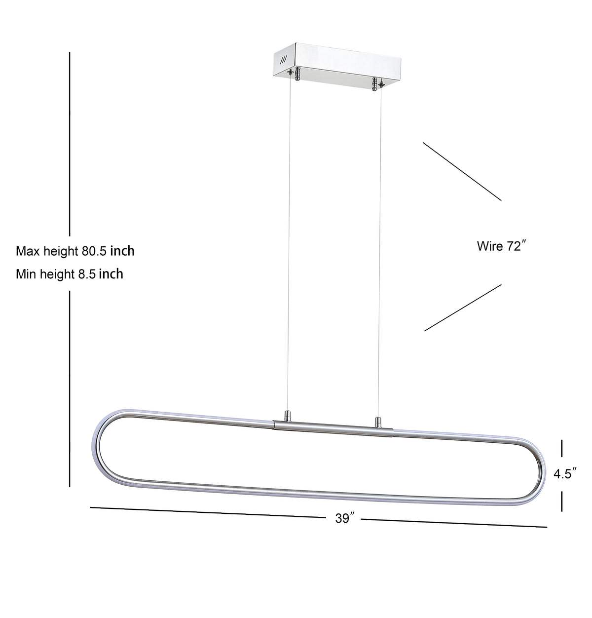 Cullen 39" Dimmable Adjustable Integrated LED Metal Linear Pendant