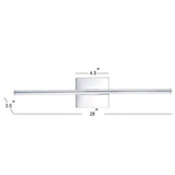Dara 28" Dimmable Integrated LED Metal Wall Sconce