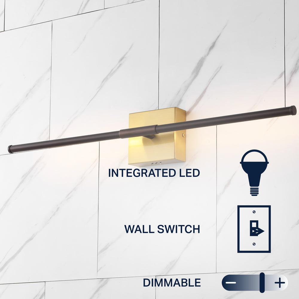 Dara 28" Dimmable Integrated LED Metal Wall Sconce