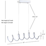 Dusky 31" Dimmable Adjustable Integrated LED Metal Linear Pendant