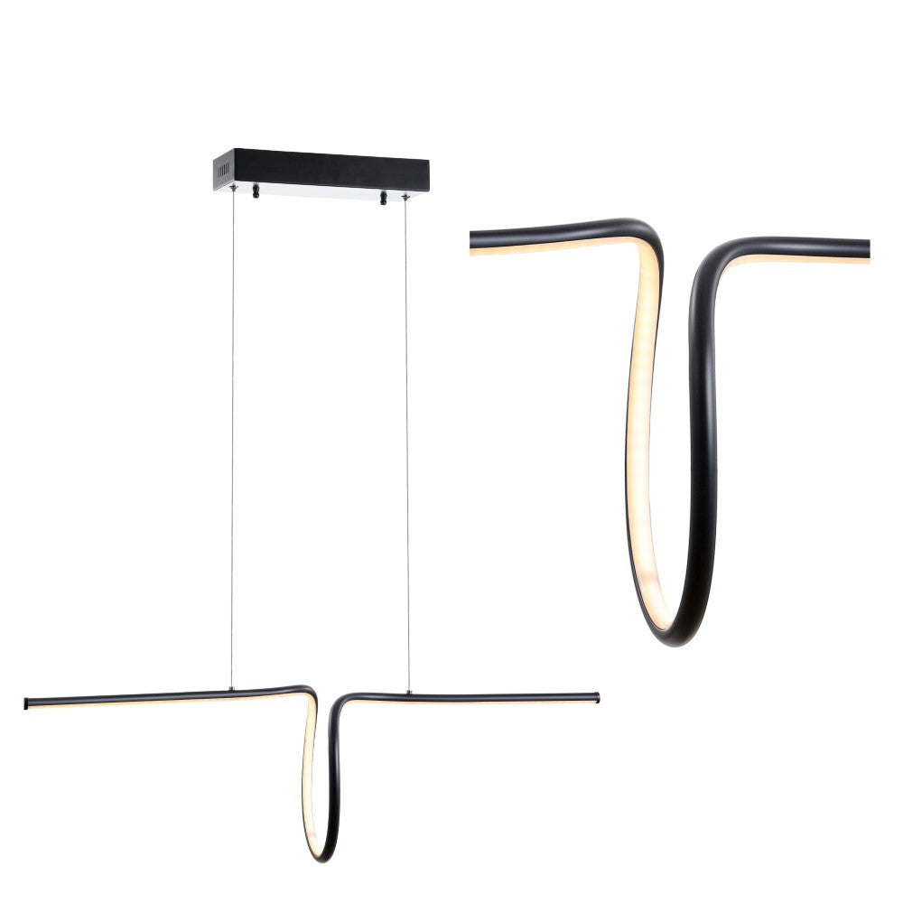 Dusky 34.5" Dimmable Adjustable Integrated LED Metal Linear Pendant