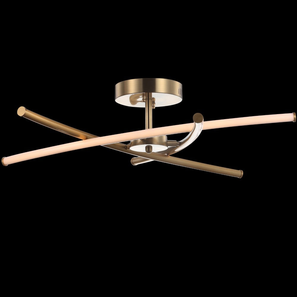 Palm 31.5" Modern Metal Integrated LED Pendant