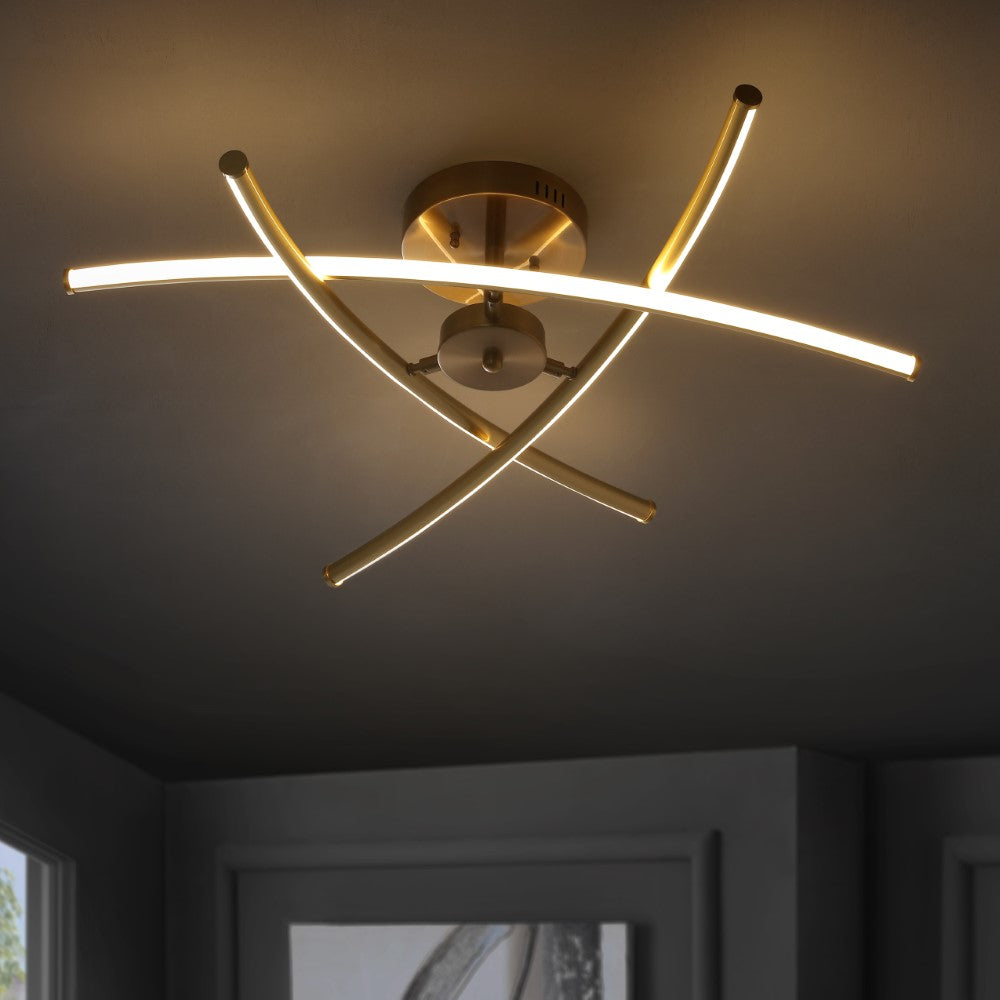 Palm 31.5" Modern Metal Integrated LED Pendant