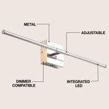 Aurava 28" Modern Minimalist Adjustable Dimmable Integrated LED Metal Wall Sconce