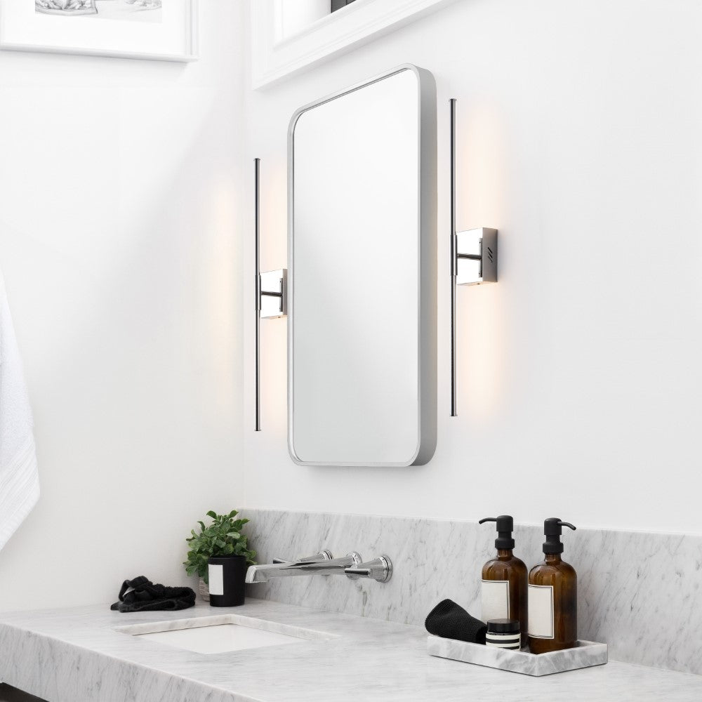 Aurava 28" Modern Minimalist Adjustable Dimmable Integrated LED Metal Wall Sconce