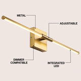 Aurava 28" Modern Minimalist Adjustable Dimmable Integrated LED Metal Wall Sconce