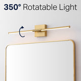 Aurava 28" Modern Minimalist Adjustable Dimmable Integrated LED Metal Wall Sconce