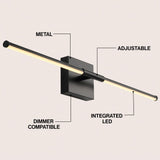 Aurava 28" Modern Minimalist Adjustable Dimmable Integrated LED Metal Wall Sconce