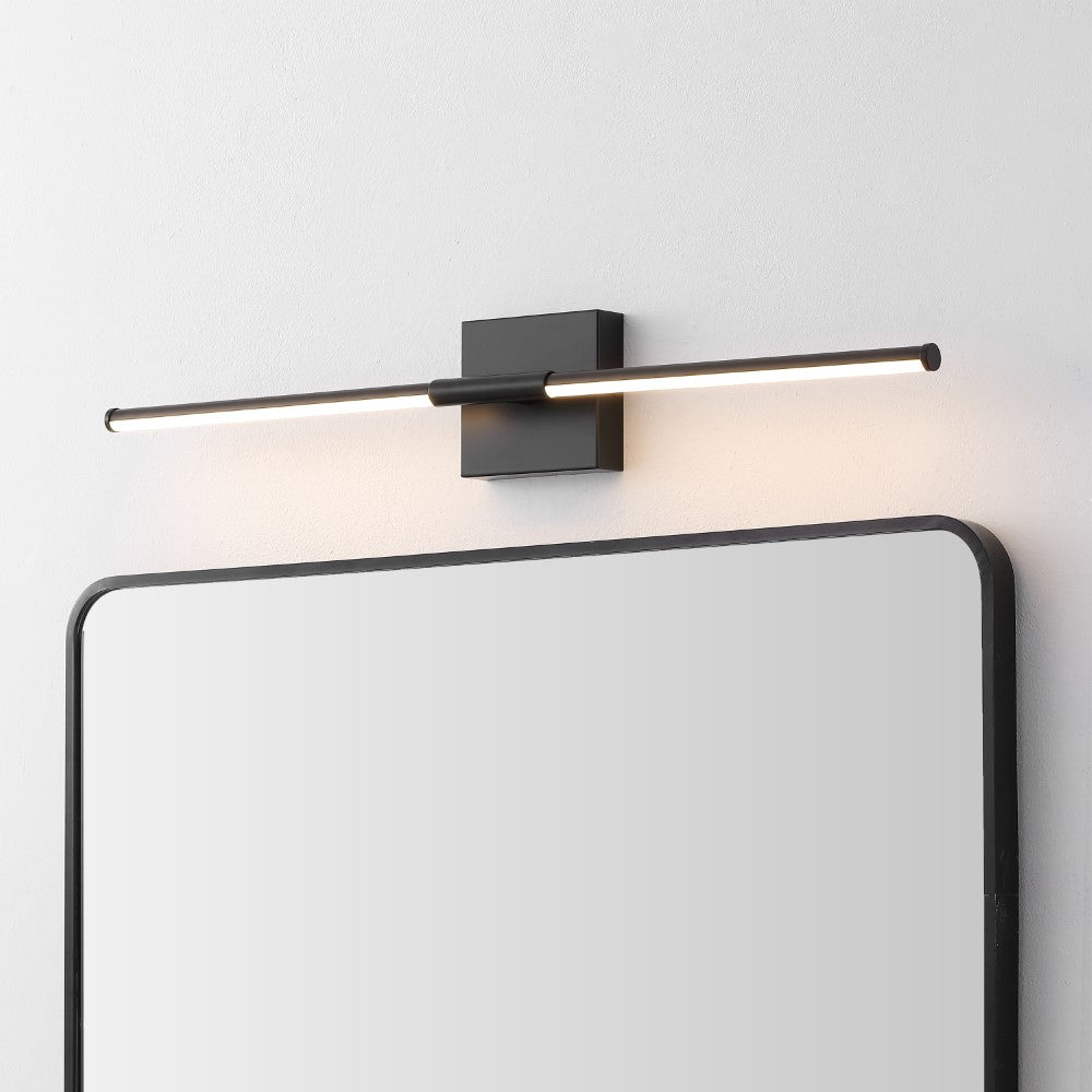 Aurava 28" Modern Minimalist Adjustable Dimmable Integrated LED Metal Wall Sconce