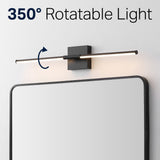 Aurava 28" Modern Minimalist Adjustable Dimmable Integrated LED Metal Wall Sconce