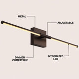 Aurava 28" Modern Minimalist Adjustable Dimmable Integrated LED Metal Wall Sconce