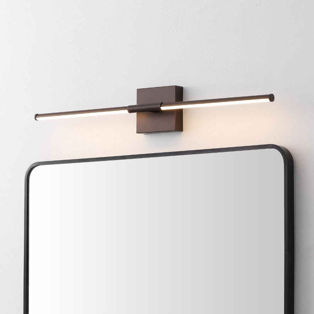 Aurava 28" Modern Minimalist Adjustable Dimmable Integrated LED Metal Wall Sconce