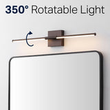 Aurava 28" Modern Minimalist Adjustable Dimmable Integrated LED Metal Wall Sconce