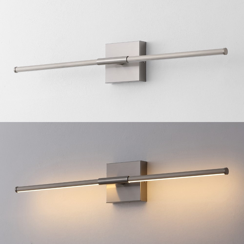 Aurava 28" Modern Minimalist Adjustable Dimmable Integrated LED Metal Wall Sconce