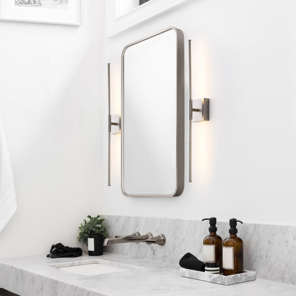 Aurava 28" Modern Minimalist Adjustable Dimmable Integrated LED Metal Wall Sconce