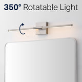 Aurava 28" Modern Minimalist Adjustable Dimmable Integrated LED Metal Wall Sconce