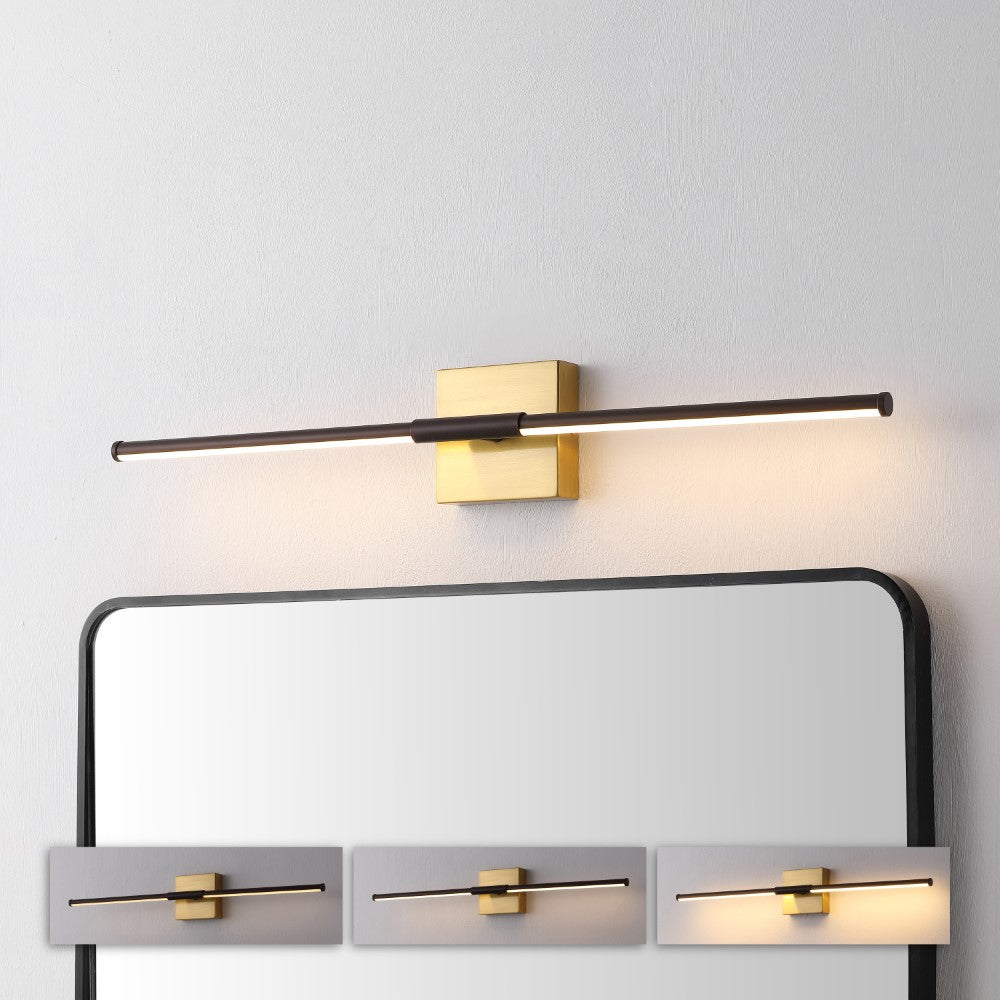 Aurava 28" Modern Minimalist Adjustable Dimmable Integrated LED Metal Wall Sconce