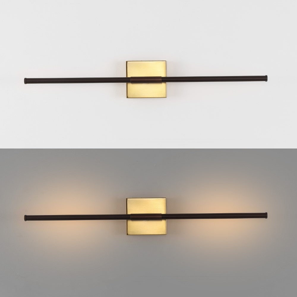 Aurava 28" Modern Minimalist Adjustable Dimmable Integrated LED Metal Wall Sconce
