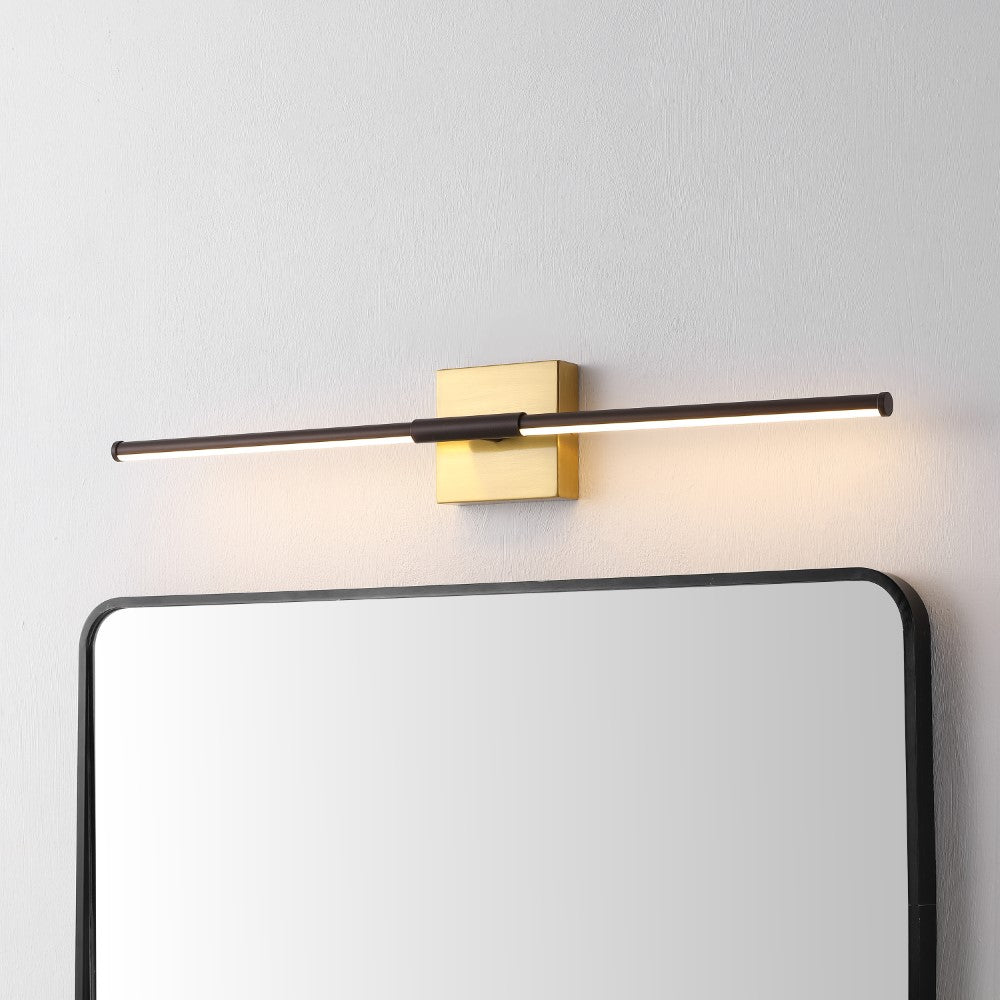 Aurava 28" Modern Minimalist Adjustable Dimmable Integrated LED Metal Wall Sconce