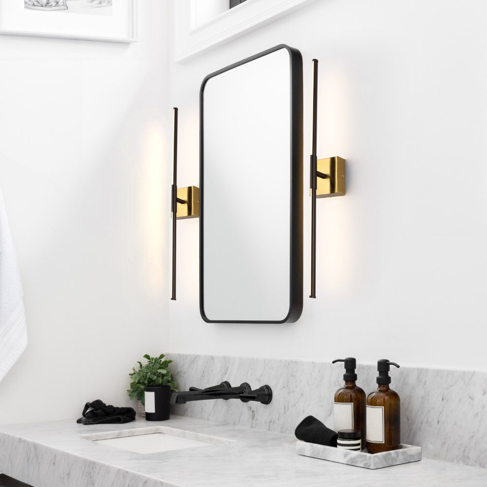 Aurava 28" Modern Minimalist Adjustable Dimmable Integrated LED Metal Wall Sconce