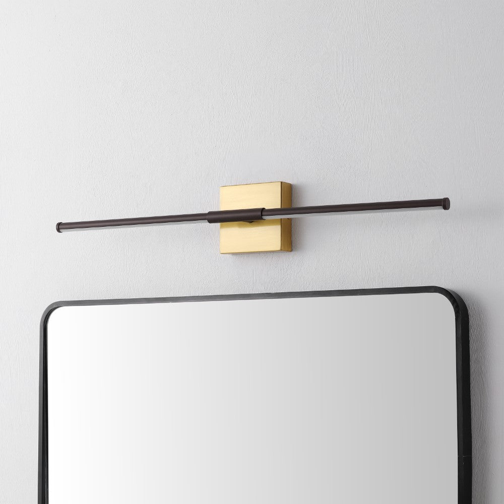Aurava 28" Modern Minimalist Adjustable Dimmable Integrated LED Metal Wall Sconce