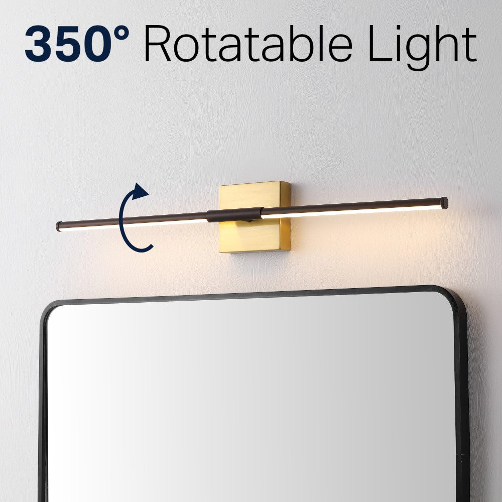 Aurava 28" Modern Minimalist Adjustable Dimmable Integrated LED Metal Wall Sconce