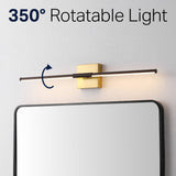 Aurava 28" Modern Minimalist Adjustable Dimmable Integrated LED Metal Wall Sconce