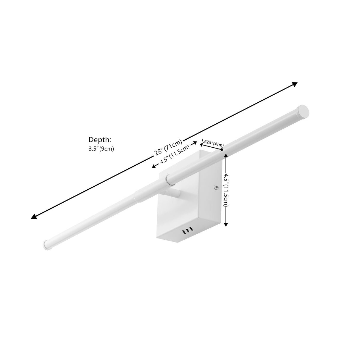 Aurava 28" Modern Minimalist Adjustable Dimmable Integrated LED Metal Wall Sconce